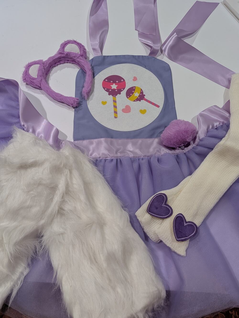 New 5 pc Jr teen child tutu adult apron care bear HANDMADE leg warmers headband